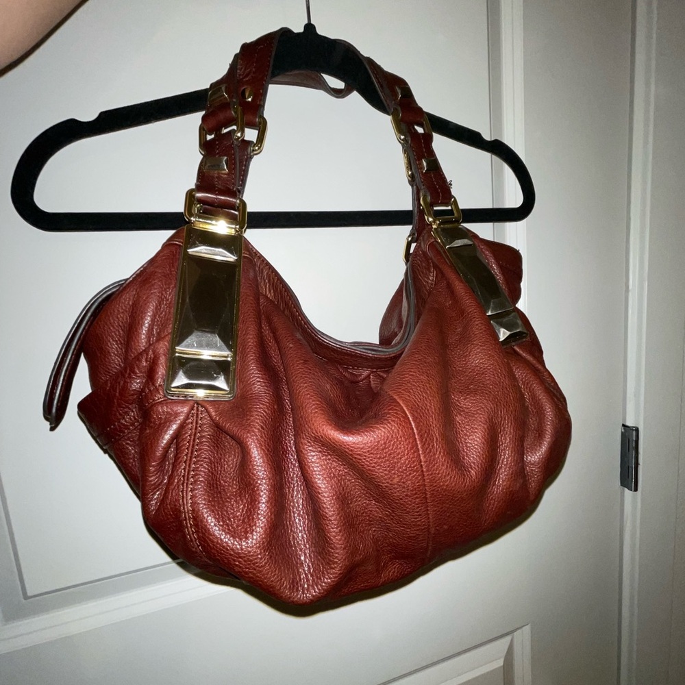 B makowsky hobo burgundy leather shoulder bag
